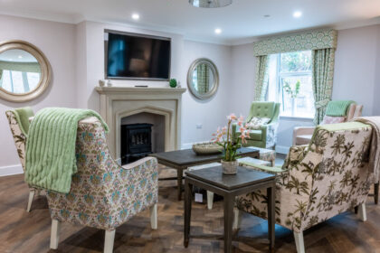 Lindley Park interior lounge and TV